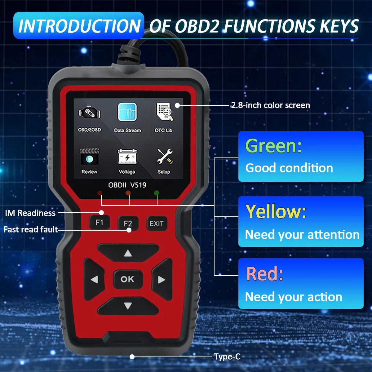 Free Shipping - Professional V519 OBD2 Scanner