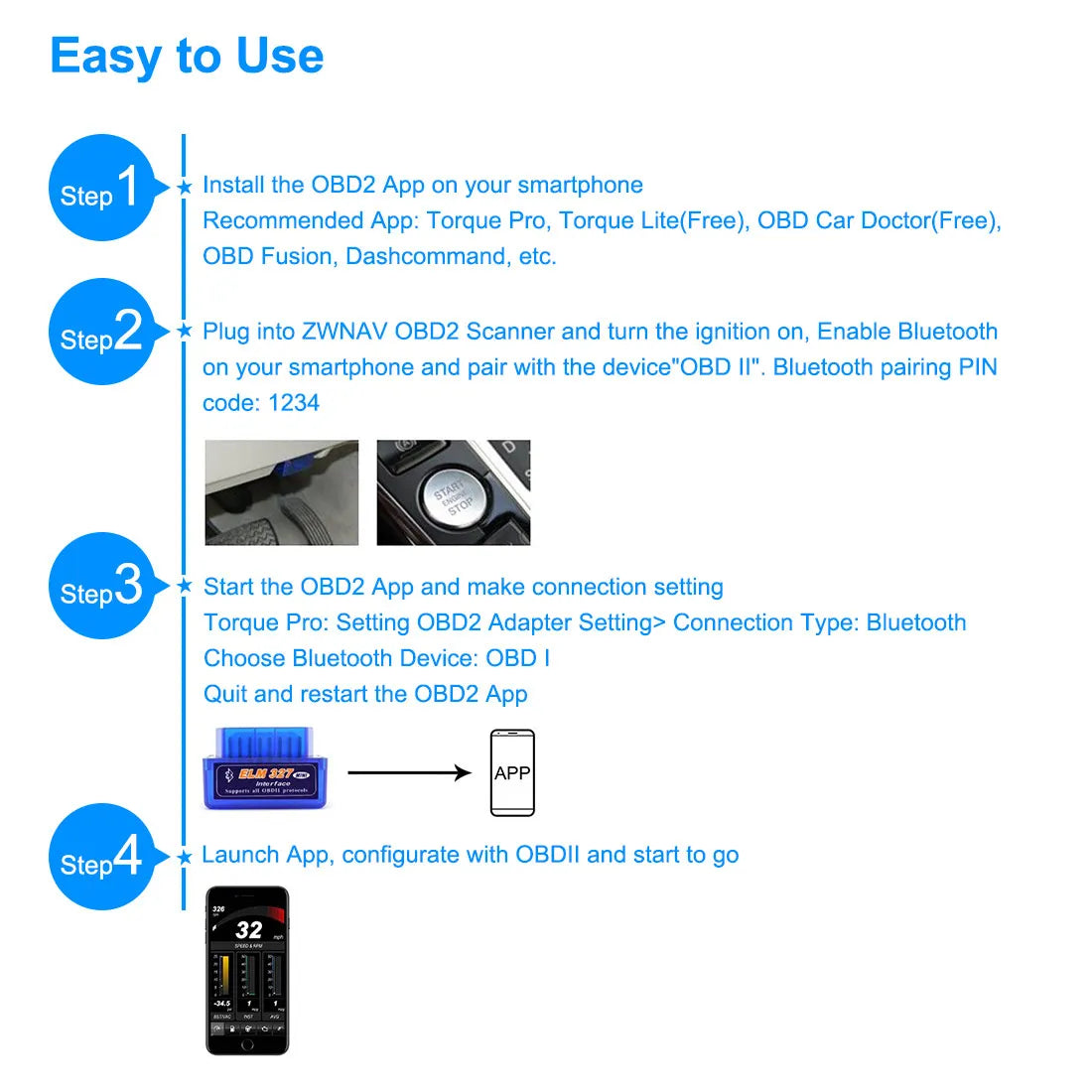 Free Shipping: ELM327 Bluetooth OBD2 Scanner for Android/Iphone