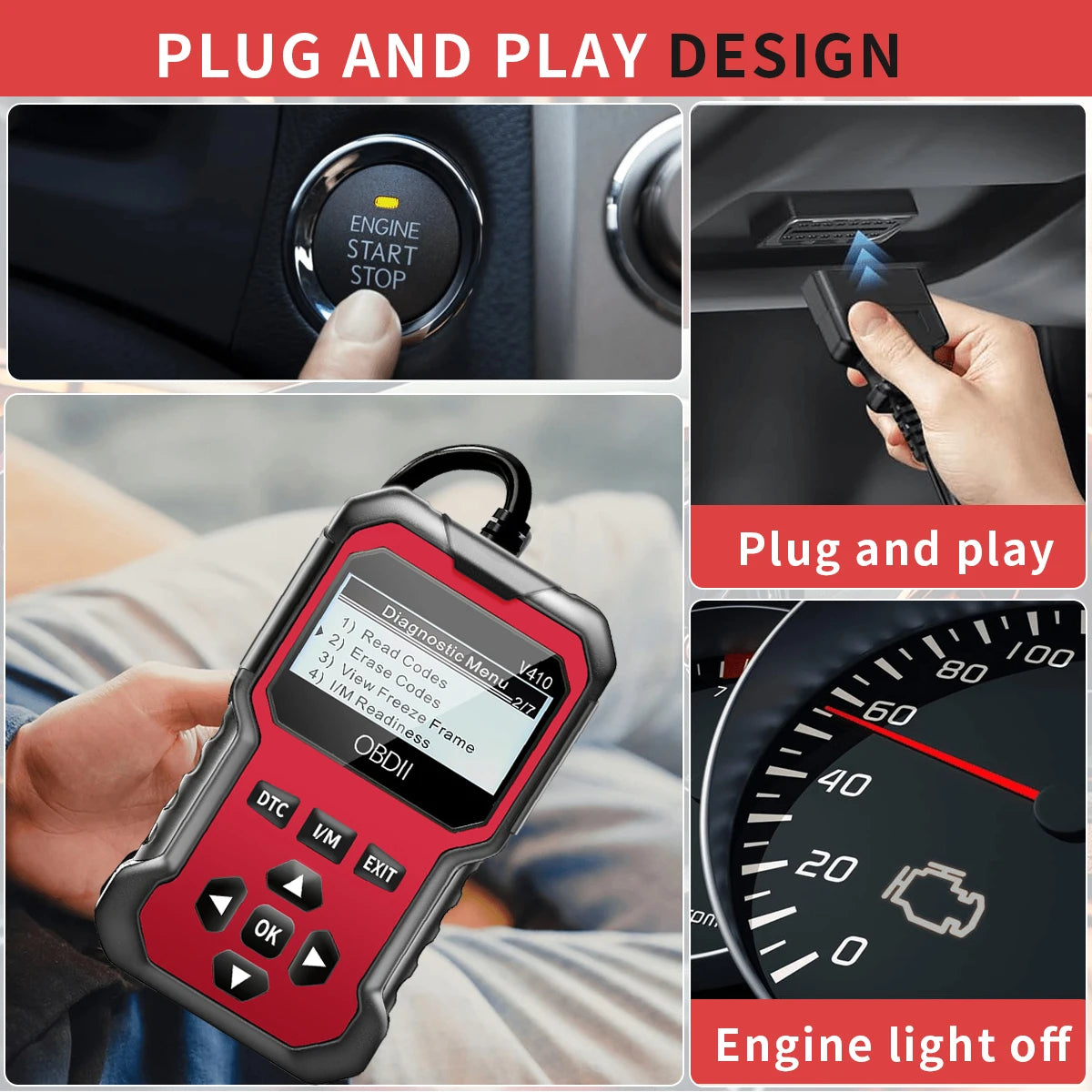 FREE Fast SHIPPING:  OBD2 Scanner - Easy to use