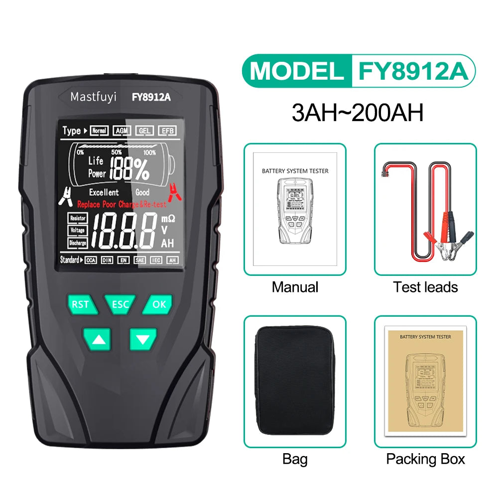 Free Shipping: Car Battery Tester 12V 24V Battery Load, Battery Capacity Tester
